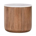Josie Solid Wood Round End Table End tables Brown 10