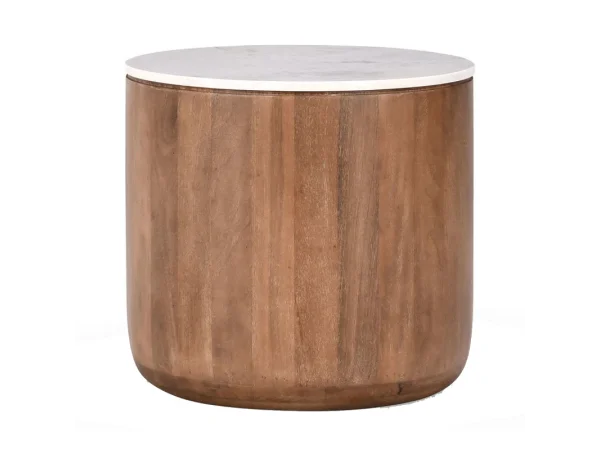 Norwood Solid Wood Round End Table – Coastal White End tables Classic Home 16