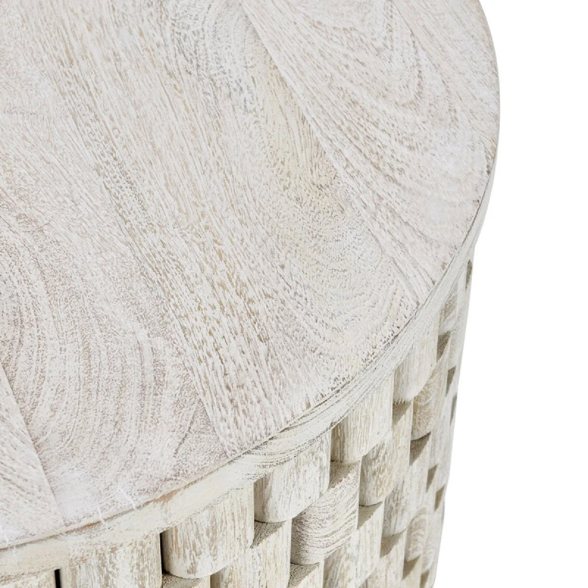 Norwood Solid Wood Round End Table – Coastal White End tables Classic Home 6