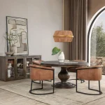 Brookside Solid Wood Round Dining Table Dining Tables Brown 17