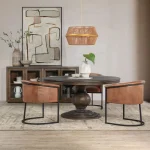 Brookside Solid Wood Round Dining Table Dining Tables Brown 18