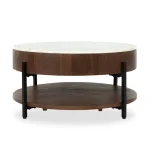 Lorna Marble/solid Wood Round Coffee Table