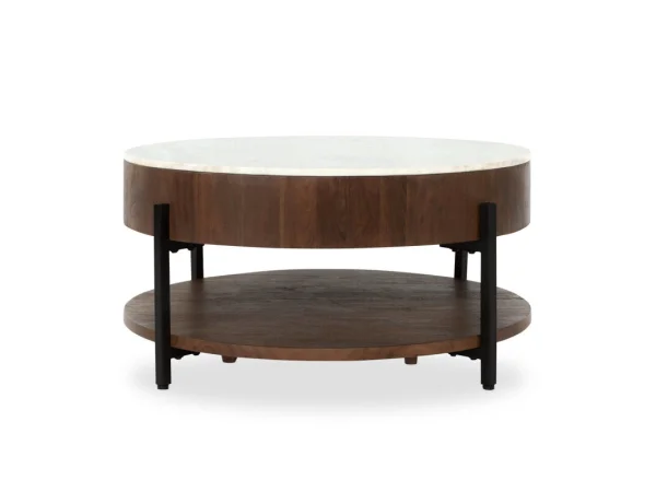 Shira Solid Wood Round Storage Coffee Table Cocktail & Coffee Tables Brown 26 Shira Solid Wood Round Storage Coffee Table Cocktail & Coffee Tables Brown 26