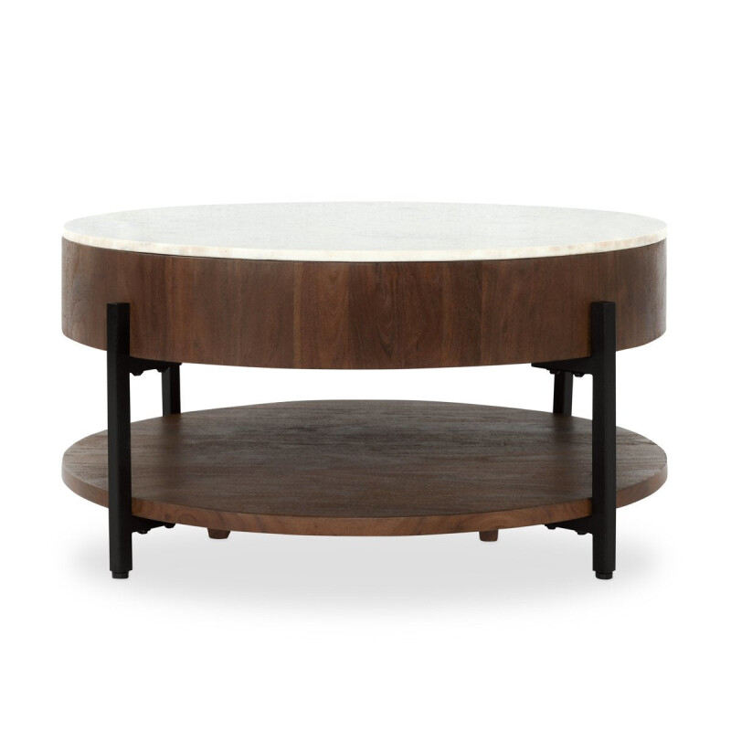 Lorna Marble/solid Wood Round Coffee Table