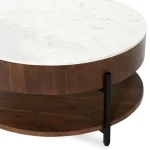 Lorna Marble/solid Wood Round Coffee Table - Image 3