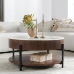 Lorna Marble/solid Wood Round Coffee Table - Image 6