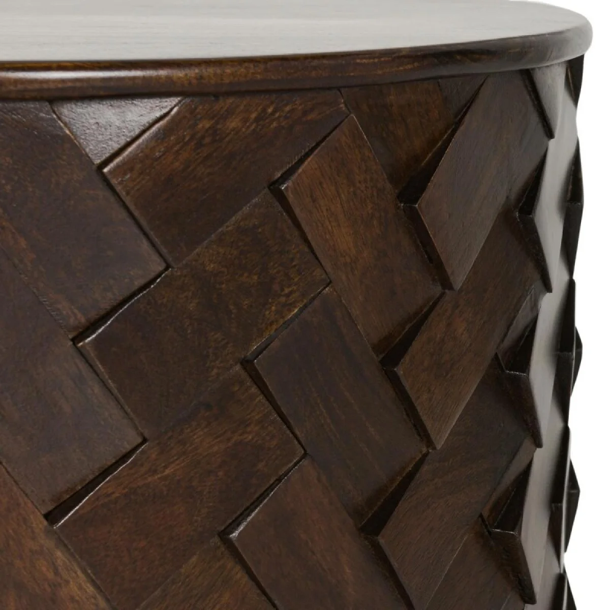 Shira Solid Wood Round End Table End tables Brown 7