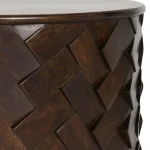 Shira Solid Wood Round End Table End tables Brown 13