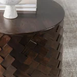 Shira Solid Wood Round End Table End tables Brown 15