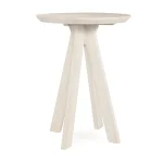Rodrigo Solid Wood Round Bar Table - White Wash - Image 3