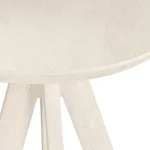 Rodrigo Solid Wood Round Bar Table - White Wash - Image 5