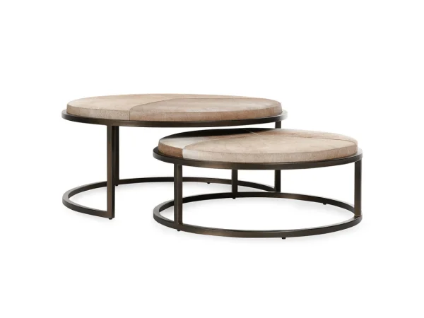 Hayword Hide Nesting Coffee Tables Set Of 2 – Blonde Table Sets Blonde