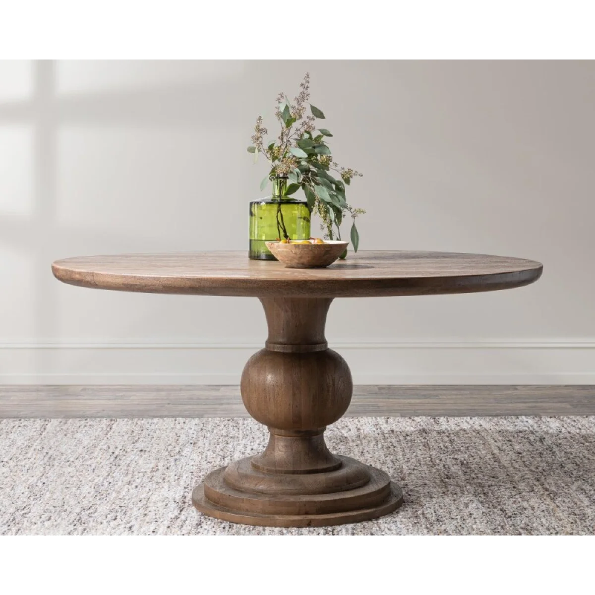Hera Solid Wood Dining Table – Pecan Brown – 60″ Dining Tables Brown 12