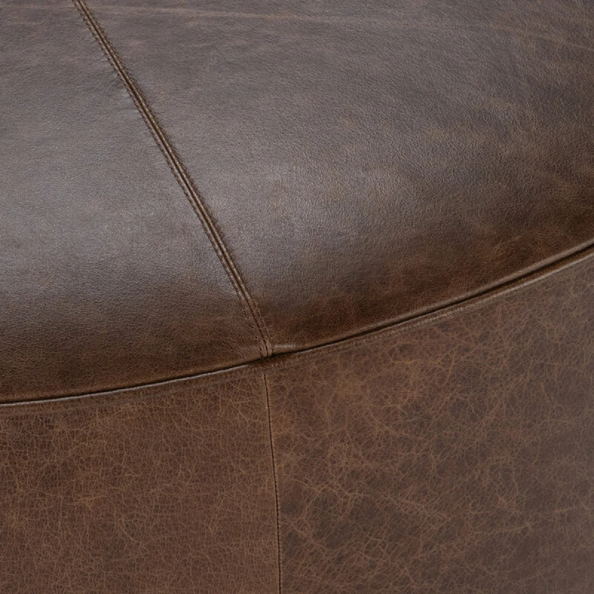 Clair Leather Round Coffee Table Cocktail & Coffee Tables Brown 7