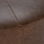 Clair Leather Round Coffee Table Cocktail & Coffee Tables Brown 14