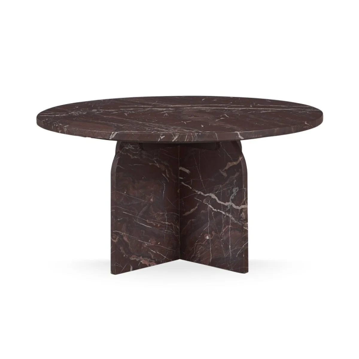 Reilly Marble Round Coffee Table – Merlot Cocktail & Coffee Tables Brown 4