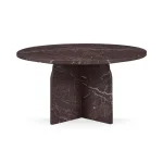 Reilly Marble Round Coffee Table – Merlot Cocktail & Coffee Tables Brown 11