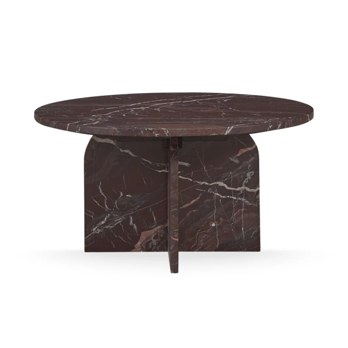 Reilly Marble Round Coffee Table – Merlot Cocktail & Coffee Tables Brown 6