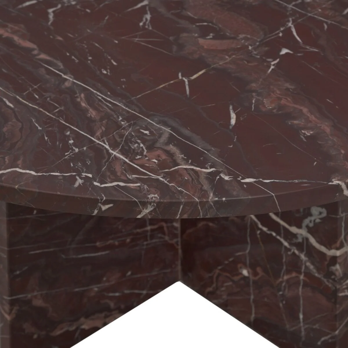 Reilly Marble Round Coffee Table – Merlot Cocktail & Coffee Tables Brown 8