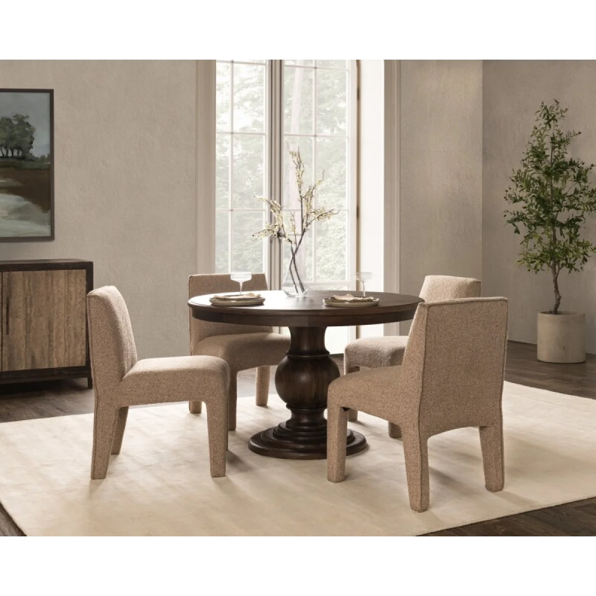Brookside Solid Wood Round Dining Table Dining Tables Brown 11