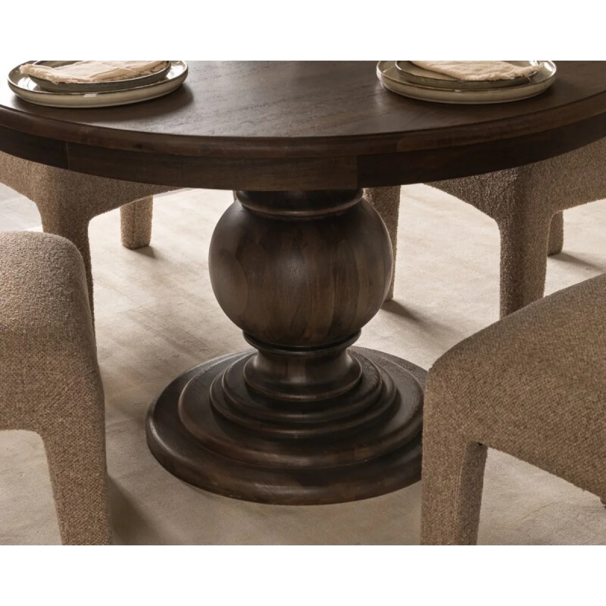Brookside Solid Wood Round Dining Table Dining Tables Brown 13