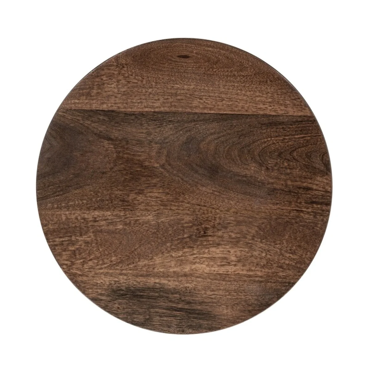 Andra Leather Round Accent Table Chairside Tables Brown 6