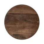 Andra Leather Round Accent Table Chairside Tables Brown 12
