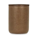 Andra Leather Round Accent Table – Chestnut Chairside Tables Brown 10