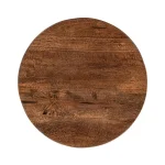 Andra Leather Round Accent Table – Tan Chairside Tables Brown 10