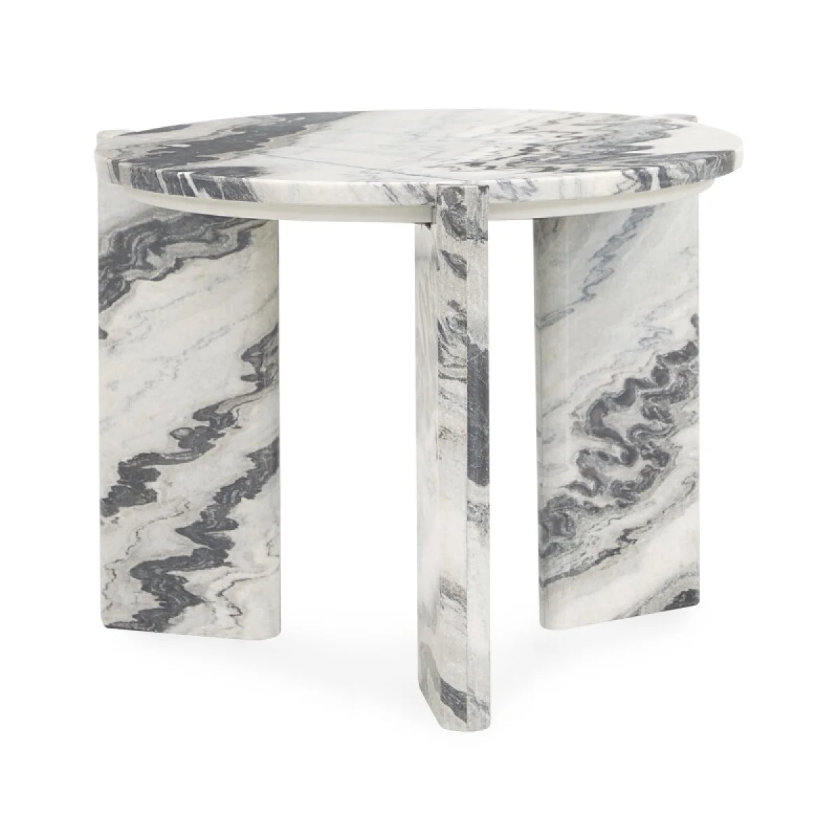 Zora Marble Round End Table End tables Black, White 4