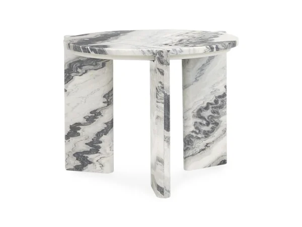 Zora Marble Round Coffee Table Cocktail & Coffee Tables Charcoal Gray 28