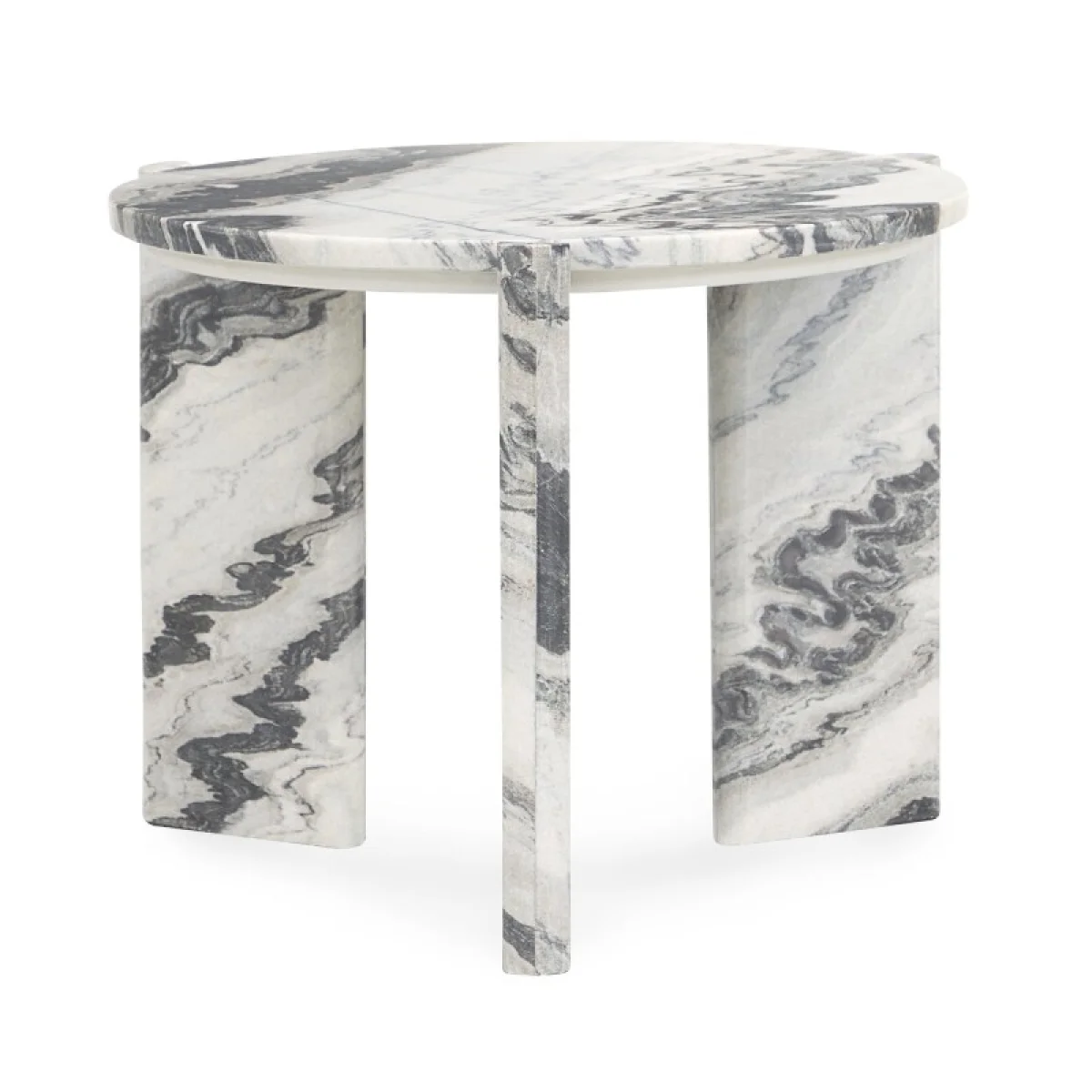 Zora Marble Round End Table End tables Black, White 6