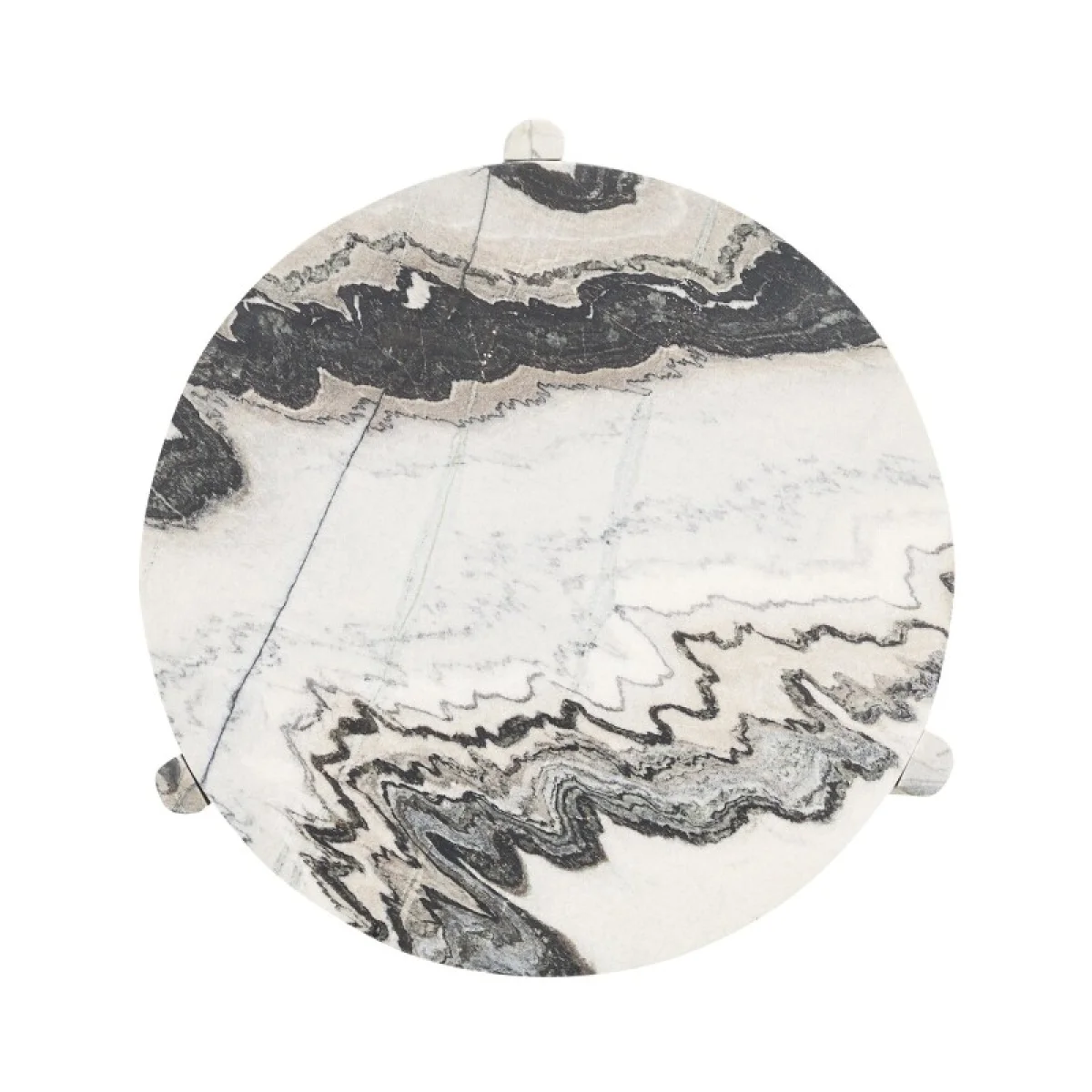 Zora Marble Round End Table End tables Black, White 7