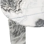 Zora Marble Round End Table End tables Black, White 16