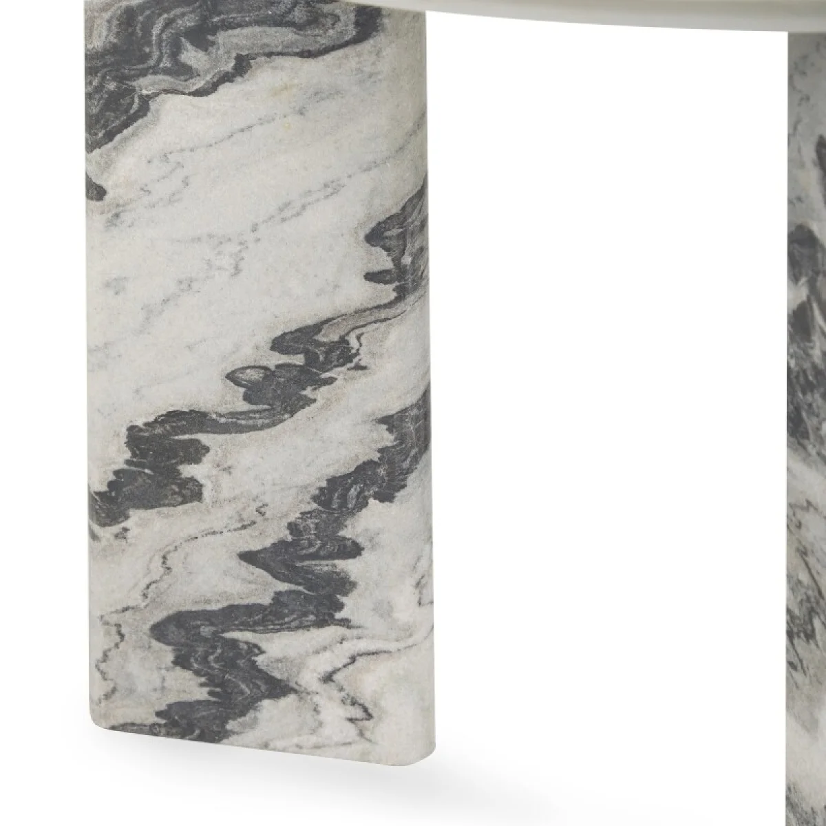 Zora Marble Round End Table End tables Black, White 9