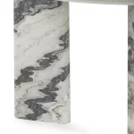 Zora Marble Round End Table End tables Black, White 17