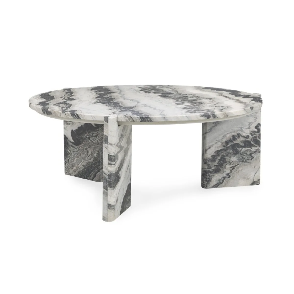 Zora Marble Round Coffee Table Cocktail & Coffee Tables Charcoal Gray 7