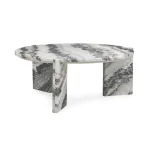 Zora Marble Round Coffee Table Cocktail & Coffee Tables Charcoal Gray 19
