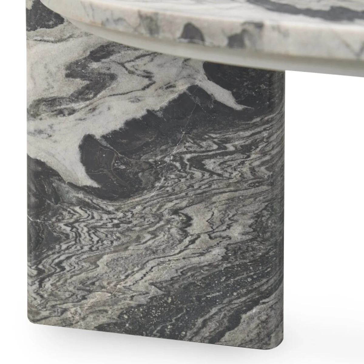 Zora Marble Round Coffee Table Cocktail & Coffee Tables Charcoal Gray 10