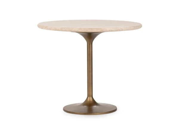 Malani Travertine Round Dining Table Dining Tables Brown