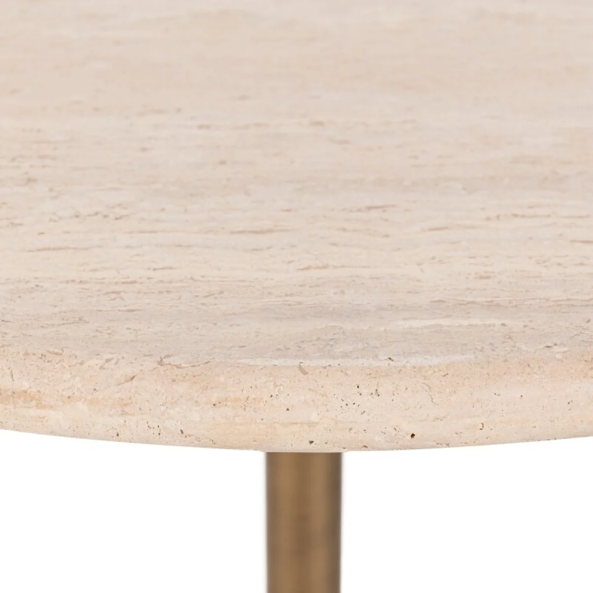 Malani Travertine Round Dining Table Dining Tables Brown 8