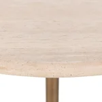 Malani Travertine Round Dining Table Dining Tables Brown 17