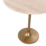 Malani Travertine Round Dining Table Dining Tables Brown 18
