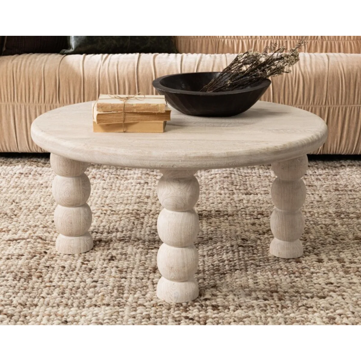 Adir Solid Wood Round Coffee Table Cocktail & Coffee Tables Classic Home 10