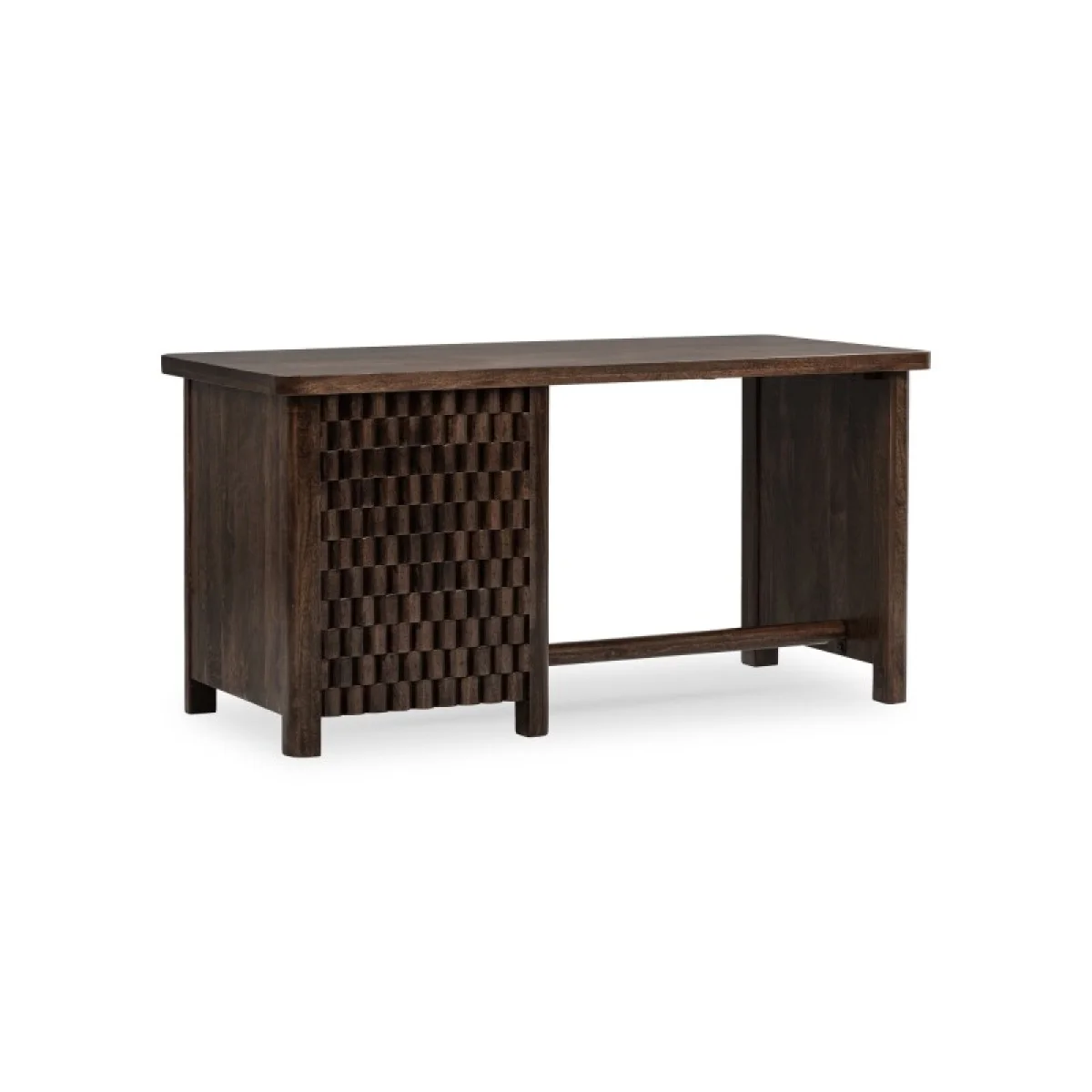 Norwood Solid Wood Desk Desks Bark Brown 9