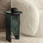 Briley Marble Round Accent Table Small End tables Classic Home 24