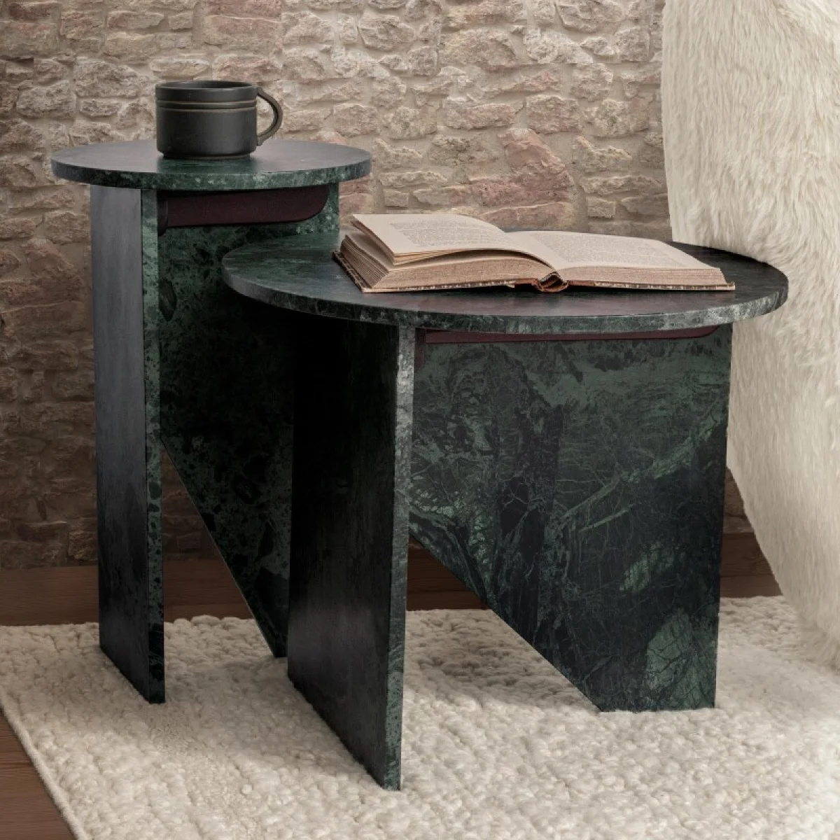 Briley Marble Round Accent Table Small End tables Classic Home 14