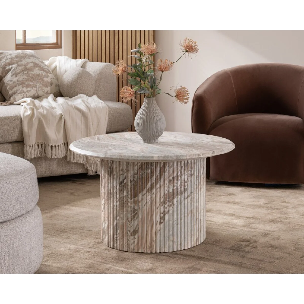 Nordens Marble Round Coffee Table Cocktail & Coffee Tables Classic Home 9