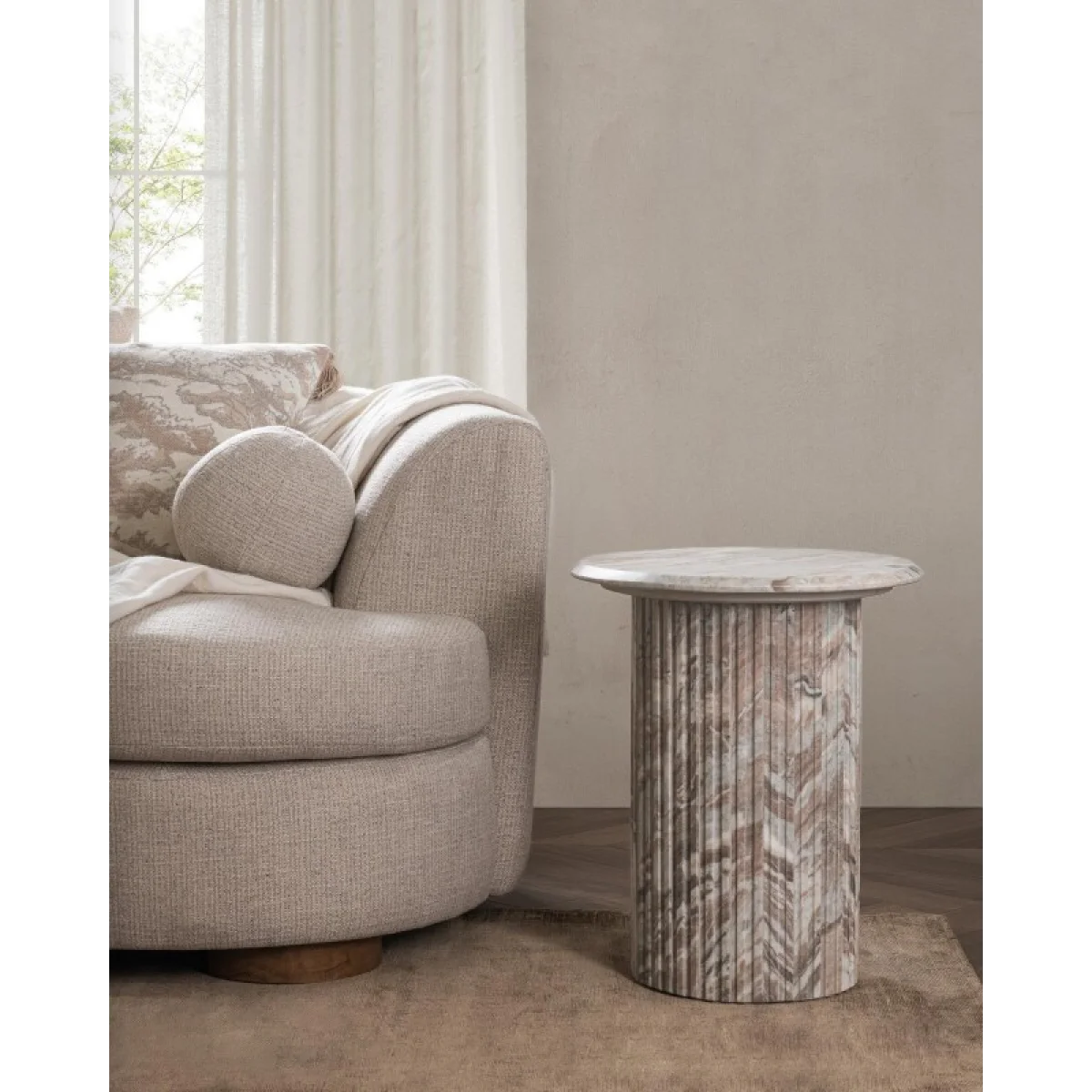 Nordens Marble Round End Table End tables Classic Home 9