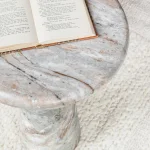 Huxley Marble Round Accent Table End tables Classic Home 25